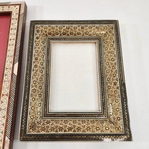 Vintage Marquetry Inlay Picture Frames Bundle of 2 - Picture 2 of 16